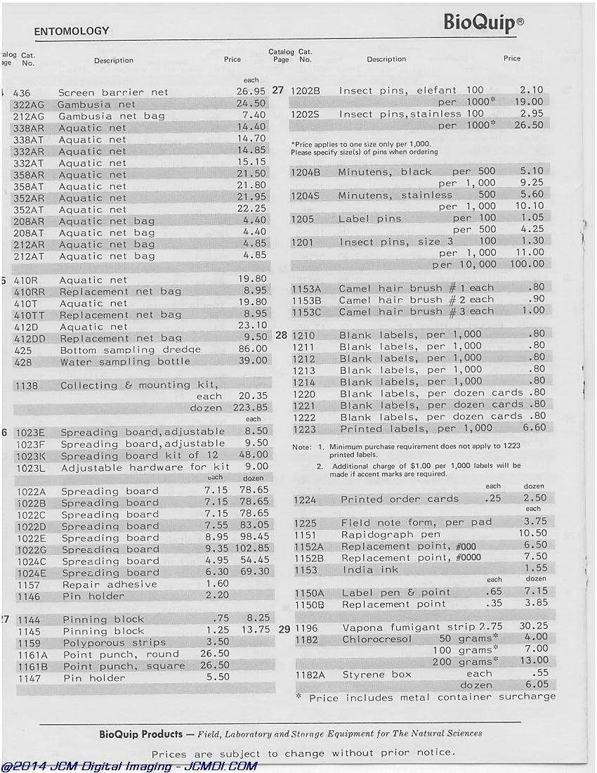 BioQuip 1980-1981 Catalog page scan